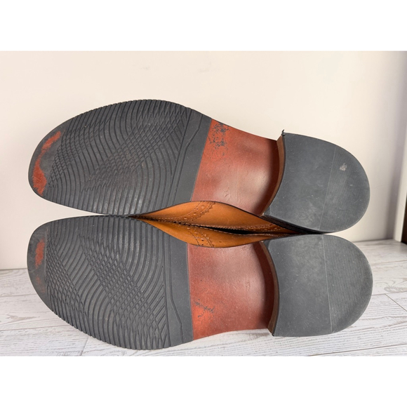 Men's Stafford Brown Leather Brogue Boots 10.5 - Picture 6 of 9